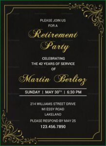 Retirement Invitation Template Psd