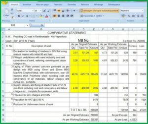 Road Construction Excel Templates