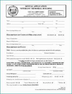 Room Rental Agreement Form California