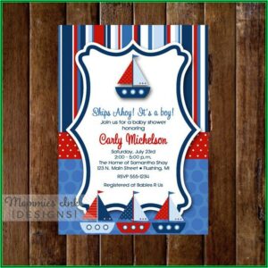 Sailboat Baby Shower Invitation Templates