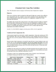 Sales Commission Compensation Plan Templates