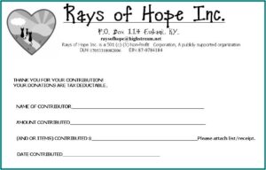 Sample Non Profit Donation Receipt Form