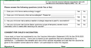 Seasonal Influenza Vaccine Consent Form Template