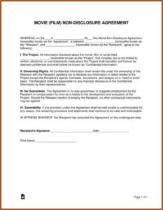 Short Form Non Disclosure And Confidentiality Agreement