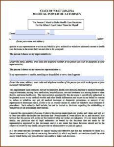 State Of Wv Durable Power Of Attorney Form
