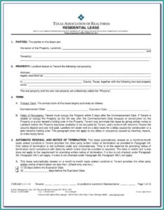 Texas Lease Application Form
