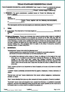 Texas Lease Purchase Agreement Form