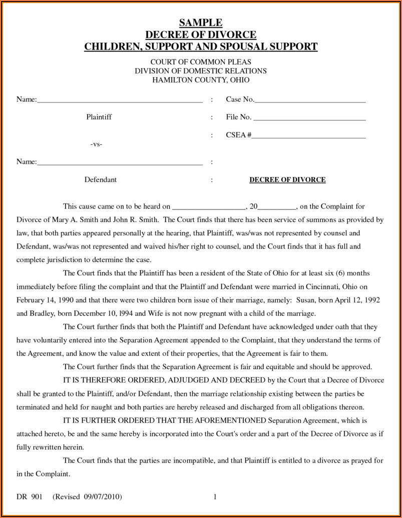 Uncontested Divorce Forms Kentucky Free