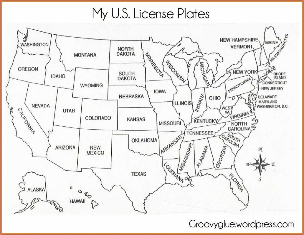 United States Map License Plate Game