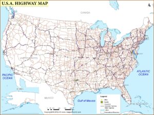 Wall Map Of United States Interstate Highways