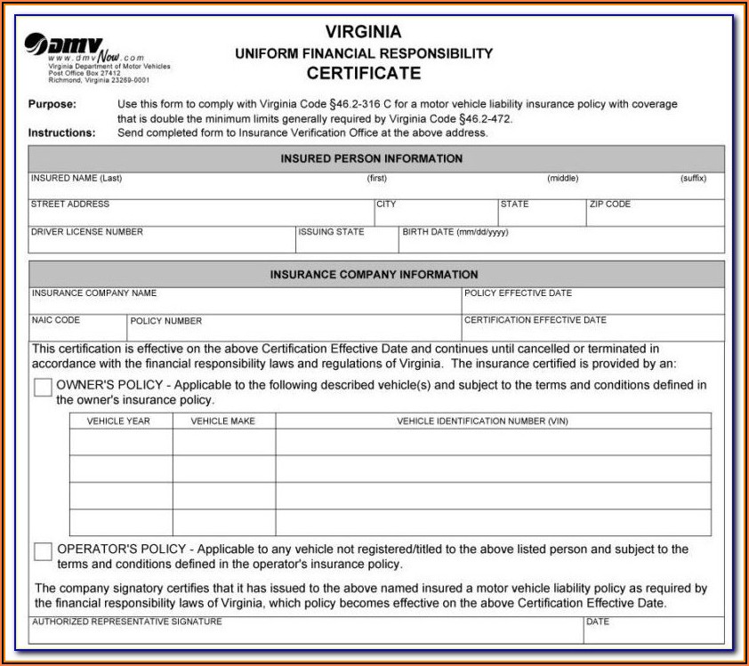 What Is A Sr22 Insurance Form