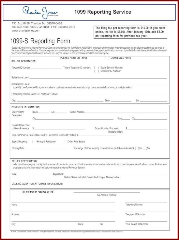 1099 S Reporting Form Pdf