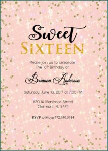 16th Birthday Party Invitations Templates Free
