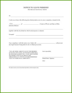 3 Day Eviction Notice Ohio Form Free