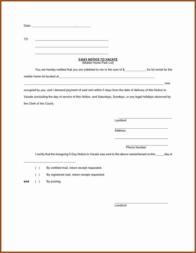 3 Day Eviction Notice Template Florida