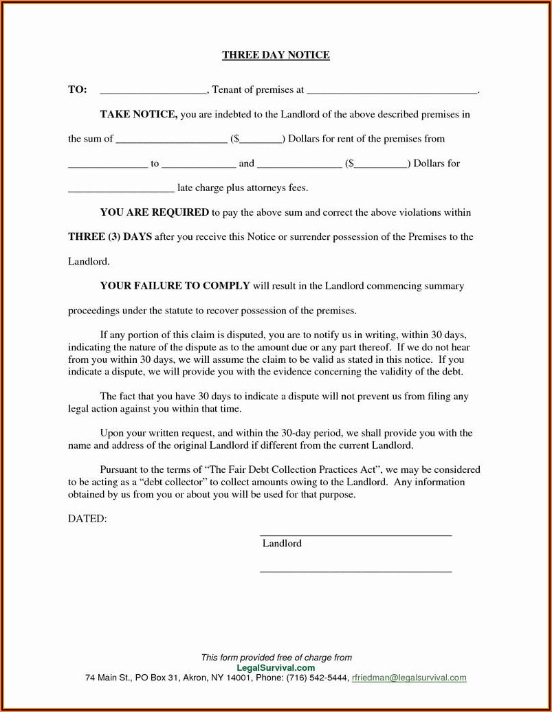 3 Day Eviction Notice Template