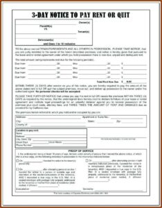3 Day Notice To Pay Or Quit Template Pdf