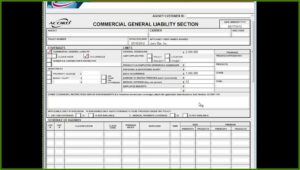 Acord Form 125 126 And 140 Fillable