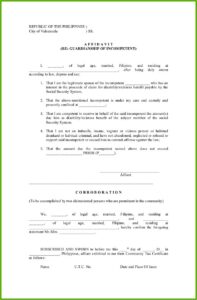 Affidavit Of Guardianship Sample Form