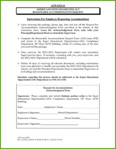 American Disabilities Act Accommodations Form
