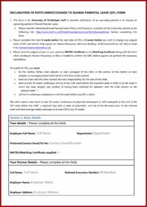 Appendix A Application Form For Maternity Leave Entitlements
