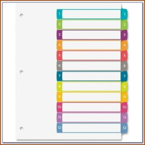 Avery Big Tab Inserts For Dividers 5 Tab Template