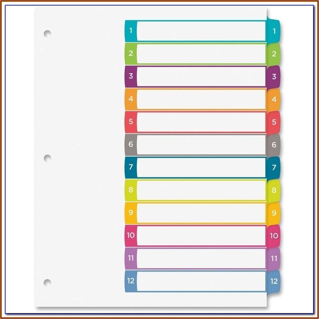 5 Tab Dividers Template