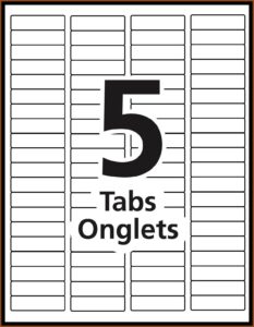 Avery Printable Tabs 16281 Template