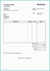 Basic Self Employed Invoice Template