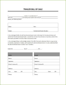 Blank Bill Of Sale Form For Rv