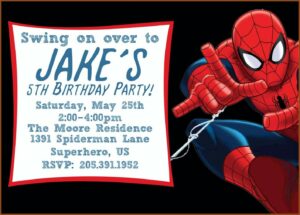 Blank Free Editable Spiderman Birthday Invitation Templates