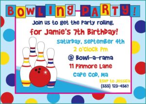 Bowling Birthday Party Invitations Free Templates