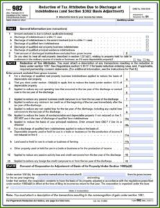 Cancellation Of Debt Form