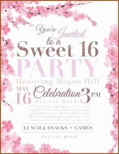 Cherry Blossom Birthday Invitation Template Free