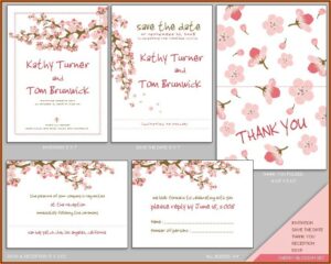 Cherry Blossom Wedding Invitation Templates Free