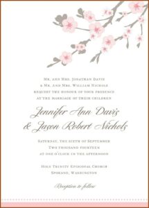 Cherry Blossom Wedding Invitations Templates Free
