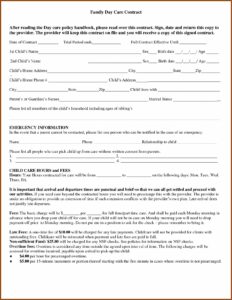 Childcare Contract Example