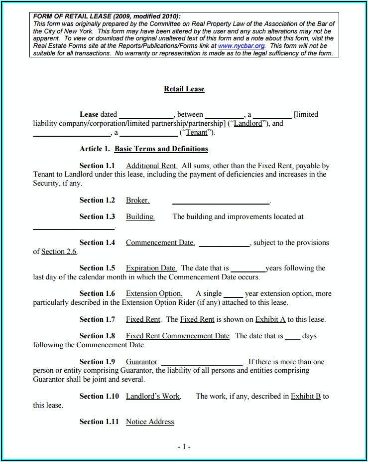 Commercial Gross Lease Template