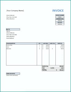 Consulting Invoice Template Australia