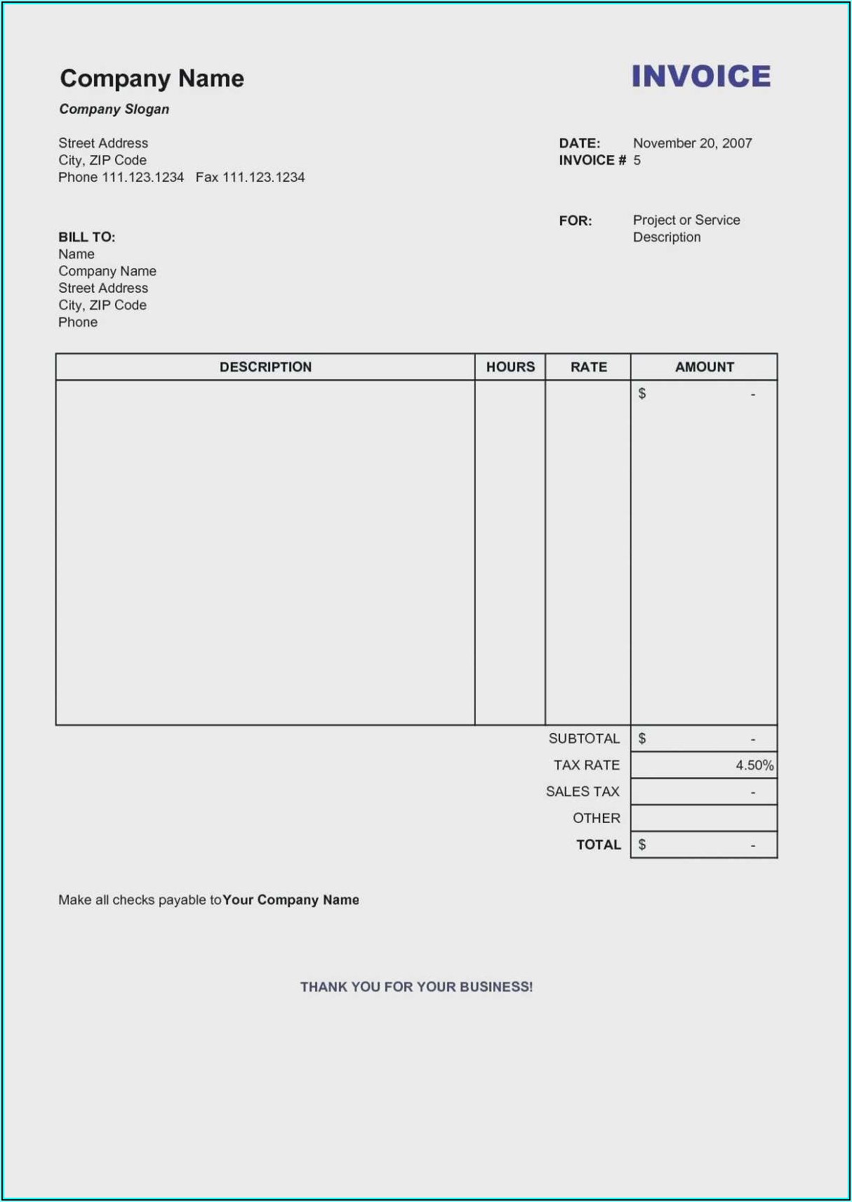 Consulting Invoice Template Uk