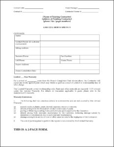 Contractor Contract Template Nz