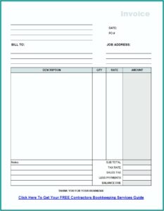 Contractors Invoice Template