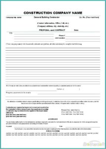 Contractors Invoice Template Free