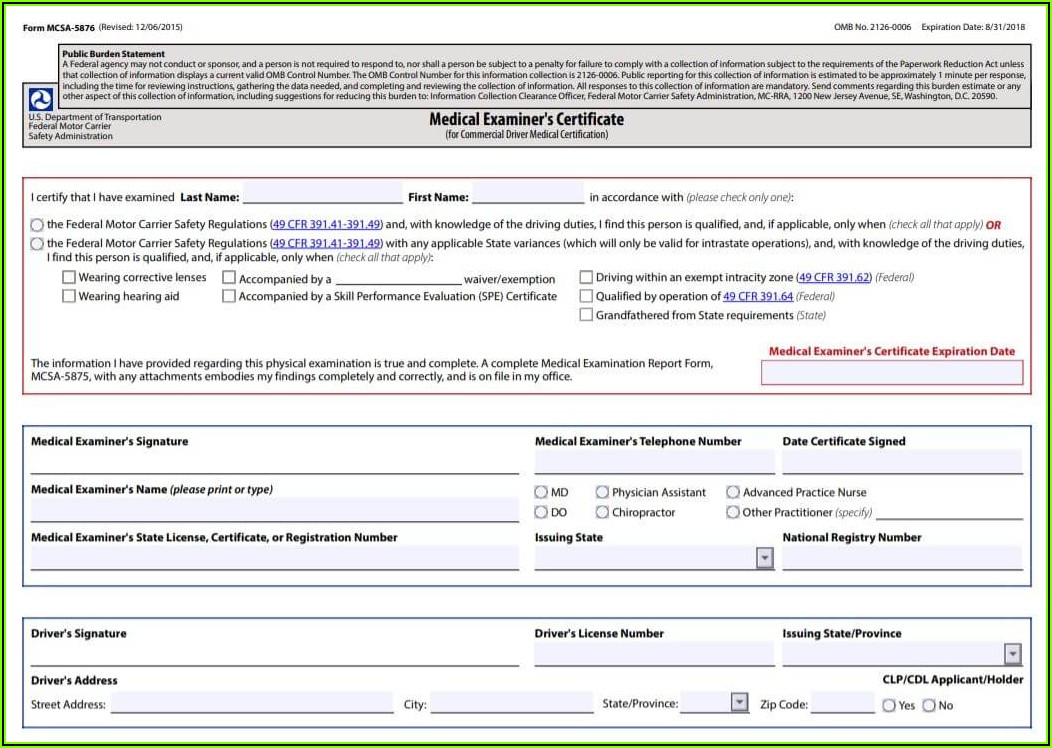 Ct Dot Medical Forms