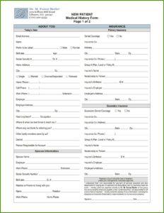 Dental Patient Forms Template