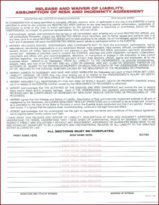 Dirt Bike Riding Waiver Form