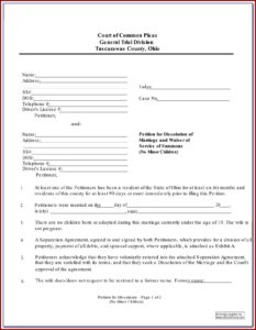 Dissolution Forms Montgomery County Ohio