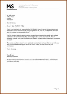 Donation Letter Thank You Template