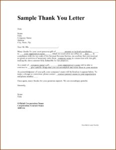 Donation Thank You Letter Template Free