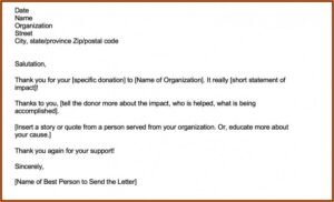 Donor Thank You Template